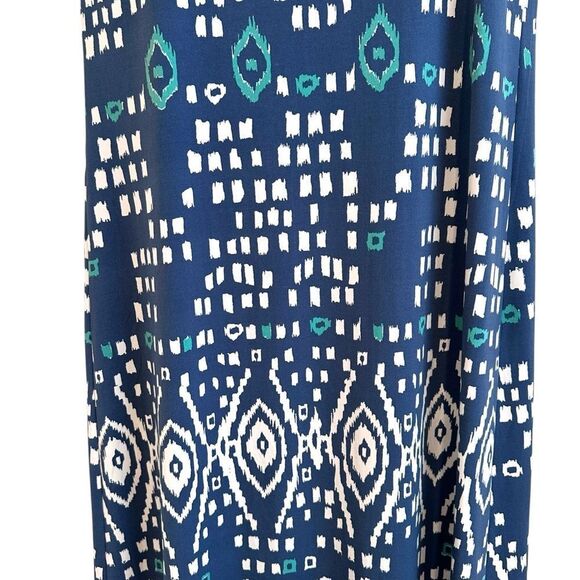 Tori Richard Honolulu Tank Maxi Dress Blue White Scoop Neck Sleeveless Size S - Picture 5 of 7